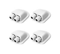 QWORK® Pssacavo per Tetto, IP68 Impermeabile Doppio Cavo di Ingresso Resistente agli Agenti atmosferici, per Camper Caravan Barca Solare, passacavo ABS, 4 Pezzi