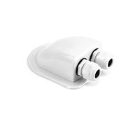 QWORK® Pssacavo per Tetto, IP68 Impermeabile Doppio Cavo di Ingresso Resistente agli Agenti atmosferici, per Camper Caravan Barca Solare, passacavo ABS, 1 Pezzi