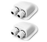 QWORK® Pssacavo per Tetto, IP68 Impermeabile Doppio Cavo di Ingresso Resistente agli Agenti atmosferici, per Camper Caravan Barca Solare, passacavo ABS, 2 Pezzi