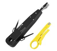 QWORK® Punch Down Attrezzo per Prese di Rete con Mini Spellafili - Crimpatura, Spelatura & Inserimento Cavi