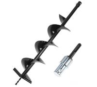 QWORK Punta da terra Ø 150 mm per trapano con adattatore, trapano 80 cm, per fori e piantare alberi