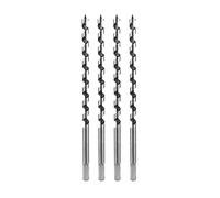 QWORK Punta da trapano a coclea per legno, confezione da 4 punte lunghe, diametro 1/2 pollici x lunghezza 30,5 cm, codolo esagonale da 3/8 di pollice