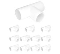 QWORK Raccordi a gomito a T a 3 vie da 2,5 cm, confezione da 12 connettori a gomito per tubi in PVC ad alta resistenza per forniture idriche costruire mobili in PVC fai da te mensola da giardino serra