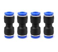 QWORK Raccordi Aria Compressa, Pneumatico Connettore, Raccordi pneumatici a sgancio rapido, Connettori in Plastica, 6mm, 4 pezzi