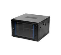 QWORK Recinzione per server di rete 6U, montaggio a parete, armadio per server (profondità 61 cm), per apparecchiature IT da 19", A/V, con porta in vetro bloccabile e pannelli laterali rimovibili