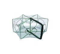 QWORK Rete da pesca pieghevole, rete per granchi in nylon, rete per gamberetti, perfetta per granchi, gamberi, anguille, gamberetti, 6 fori