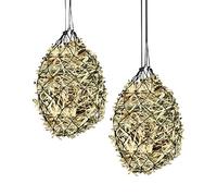 QWORK Reti da fieno per cavalli a alimentazione lenta, 2 confezioni da 4 "alimentatori per fieno, reti da fieno a alimentazione lenta, reti da fieno, forniture per alimentazione equestre