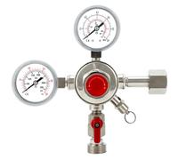 QWORK® Riduttore di Pressione CO2 per sistemi di spillatura della Birra - Pressione di Uscita Fino a 4 Bar - con Pulsante di Regolazione Manuale della Pressione e Rilascio rapido