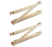 QWORK Righello pieghevole in legno, confezione da 2, 15,7 cm, con misure metriche e statunitensi per falegnami