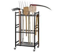 QWORK® Robusto scaffale per Attrezzi da Giardino, organizzatore per Attrezzi da Giardino, Multi-Piano con Ganci per Garage, casa, Cortile e Giardino.