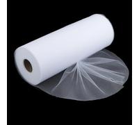 QWORK® Rotolo di tessuto in tulle, 30 cm x 91.5 m, tulle bianco, per decorazioni da tavola e decorazioni nuziali fai da te, confezioni regalo, decorazioni artigianali