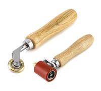 QWORK Rullo per cuciture in silicone da 40 mm + rullo per cuciture in ottone, strumento per cuciture di carta da parati, rullo per dettagli su tetti e pavimenti in vinile, per nastro a strato singolo