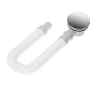 QWORK® Scarico doccia da 90 mm con coperchio cromato e sistema antiodore, filtro anti-capelli, bianco