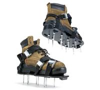 QWORK® Scarpe arieggiatrici per Prato - Robusta Base in plastica con Cinturino con Fibbia in Metallo e 26 Punte ad Alte Prestazioni