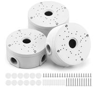 QWORK Scatola di giunzione universale per telecamera di sicurezza da 12 cm, staffa di montaggio rotonda, resistente alla pioggia, per telecamere a cupola IP, scatole per cavi da parete per interni ed