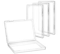 QWORK® Scatola portadocumenti portatile formato A4, plastica trasparente resistente, confezione da 4, ideale per documenti, riviste, album di ritagli, foto