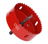 QWORK® Sega a tazza 100mm, M42 Sega a tazza bimetallica, con adattatore esagonale e punta di centraggio, per alluminio, ferro e legno, rosso