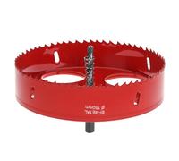 QWORK® Sega a tazza 150mm, M42 Sega a tazza bimetallica, con adattatore esagonale e punta di centraggio, per alluminio, ferro e legno, rosso
