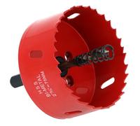 QWORK® Sega a tazza 75mm, M42 Sega a tazza bimetallica, con adattatore esagonale e punta di centraggio, per alluminio, ferro e legno, rosso