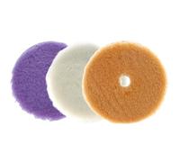 QWORK® Set 3 Pezzi Cuffia in Lana d'Agnello per Lucidatura Auto, 150mm, Tamponi Lucidatura in Lana per Rimuovere Graffi e Ossidazione