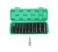 QWORK® Set chiavi a bussola 1/2" con adattatore per presa, 11 pezzi bussole per avvitatore 10-24 mm