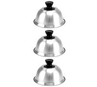 QWORK® Set da 3 coperture per Hamburger, Acciaio Inossidabile, 16 x 10 cm, per Hamburger, Bistecca