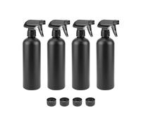 QWORK® Set da 4 flaconi spray da 500 ml, spruzzino nebulizzatore, nero, per acconciature, cura delle piante floreali, pulizia
