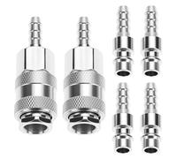 QWORK® Set da 6 raccordi rapidi per aria compressa SH20+PH20, connettori maschio e femmina da 8 mm, raccordo tubo per compressore