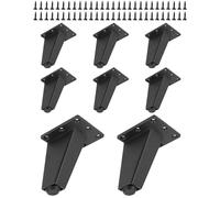 QWORK® Set da 8 Piedini Mobili in Lega di Alluminio, Sollevatore per Armadi, Letti, Divani - Alti 8 cm - Nero