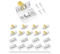 QWORK Set di 10 ferramenta a sfera per porta armadio in acciaio inossidabile, set di 10 ferramenta regolabile con piastra di attacco