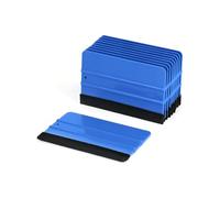 QWORK® Set di 10 Raschietti in vinile con Raschietto in Morbido Feltro, spatola per pellicole adesive per Rivestimenti di Auto, Carte da Parati, Pellicole per Finestre, 13 cm x 8 cm, Blu