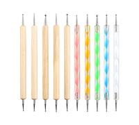QWORK® - Set di 10 strumenti per puntini per nail art, motivo goffratura