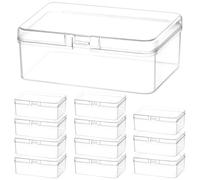 QWORK® Set di 12 Scatole in Plastica con Coperchio - 95x65x35 mm - Scatoline Trasparente per Perline, Semi, Gioielli e Altro