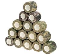 QWORK® Set di 15 rotoli di nastro mimetico, bendaggio autoadesivo, 4.5 m x 5 cm, per attività all'aperto e fotografia