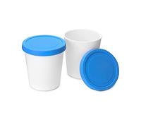 QWORK® Set di 2 contenitori per gelato - 1 litro - per uso alimentare - Contenitori riutilizzabili per congelatore