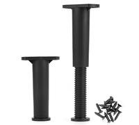 QWORK® Set di 2 piedini per mobili regolabili in altezza con base - altezza da 15 cm a 25 cm, diametro 3,8 cm - ideale per letti, divani e altro