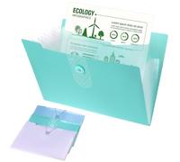 QWORK® Set di 3 Cartella Portadocumenti Espandibile A4 con 12 Scomparti e Chiusura con Cordino Elastico