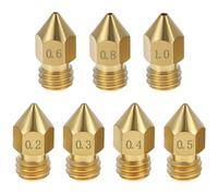 QWORK® Set di 30 Ugelli in Ottone Compatibile con Ender 3 Serie Stampanti 3D, Compatibili con PLA, ABS, PETG, ecc