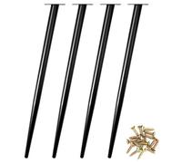 QWORK® Set di 4 Gambe per Tavolo in Metallo 72 cm - Gambe per Mobili a Cono Inclinato con Tappi Antigraffio per Tavolini/Comodini/Armadi/Sedie