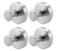 QWORK® Set di 4 Ganci a Ventosa in Acciaio Inossidabile, Appendi Accappatoio Bagno, Ganci Ventosa Argentei per Asciugamani e Accessori Doccia