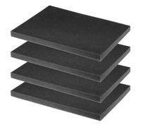 QWORK® Set di 4 Imbottiture in Gommapiuma per Valigette 40x30x2,5 cm, Poliuretano Espanso, Nero