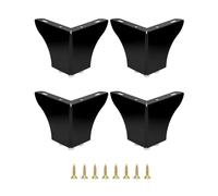 QWORK® Set di 4 Pezzi Gambe per Mobili con Protezione Pavimenti - in Acciaio Robusto - Altezza 10 cm Noir