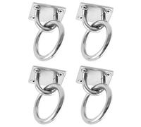 QWORK® Set di 4 Piastre con Occhiello e Set di Anelli in Acciaio Inossidabile 304 - Diametro dell'anello di 8 mm e capacità di carico di 150 kg