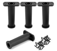 QWORK® Set di 4 piedini per mobili regolabili in altezza con base - altezza da 15 cm a 25 cm, diametro 3,8 cm - ideale per letti, divani e altro