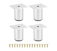 QWORK® Set di 4 piedini regolabili per mobili, in lega di alluminio, altezza regolabile 60 mm - 75 mm, capacità di carico fino a 50 kg