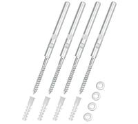 QWORK® set di 4 reggimensola a parete invisibili Ø10x100mm, supporto mensola in acciaio con rondelle e tasselli muro - portata 18kg