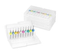 QWORK® Set di 50 Punte Trapano Micro 0.3-1.2 mm, Mini Punta Elicoidale in Metallo Duro per Circuito Stampato Pietra Incisione CNC (10 Dimensioni)