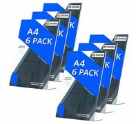 QWORK® Set di 6 Espositori da Tavolo A4 in Acrilico, Porta Trasparenti per Menu, Cartelli, Brochure e Volantini