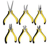QWORK® Set di 6 Mini Pinze per Gioielli e Filo Metallico, Impugnature Ergonomiche, 125 mm (4,5 Pollici)
