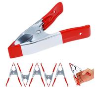 QWORK® Set di 6 Morsetti a Molla in Metallo 140 mm - Apertura 45 mm - Maxi Pinze per Foto & Bricolage